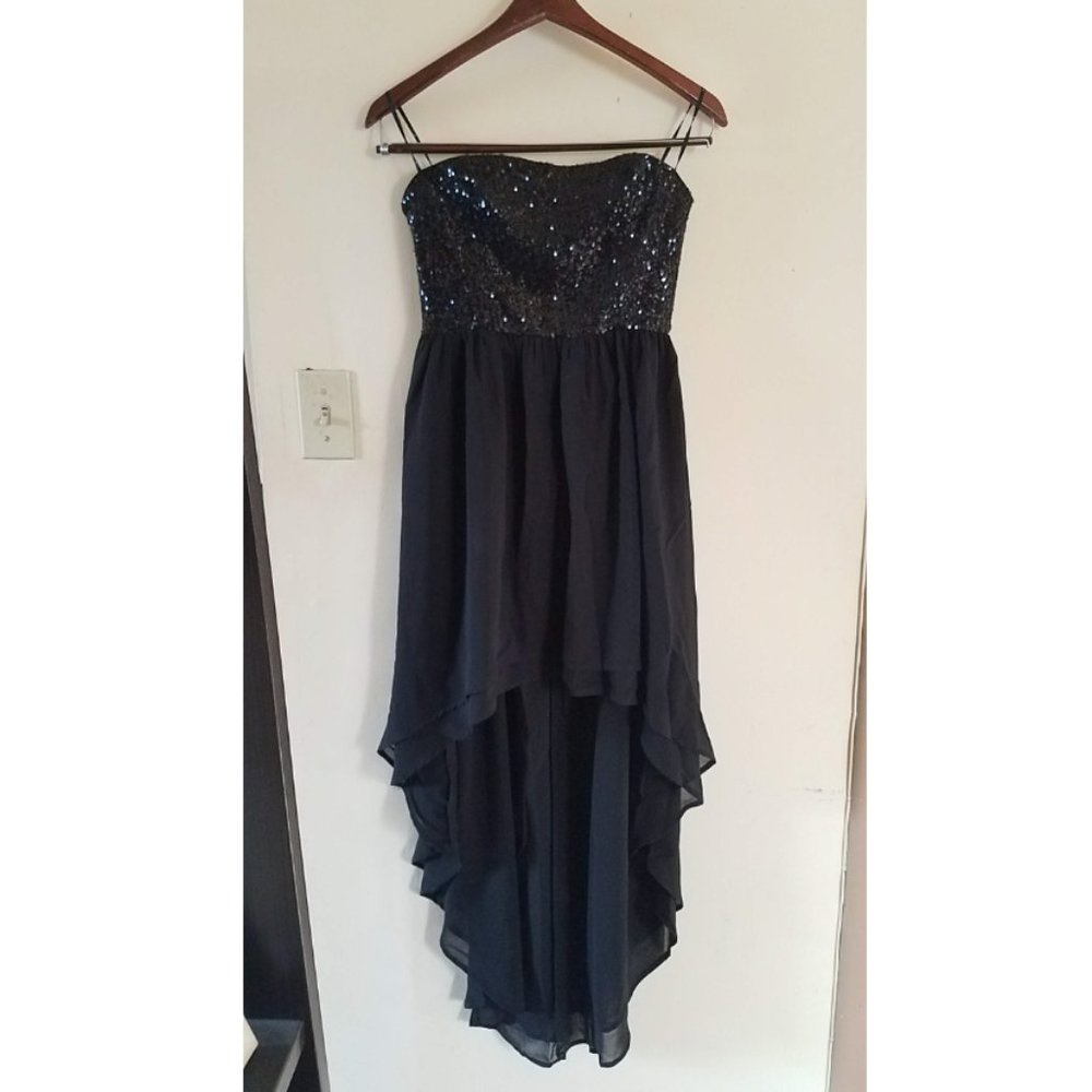 Forever 21 XXI Small Strapless Sequin Black Dress